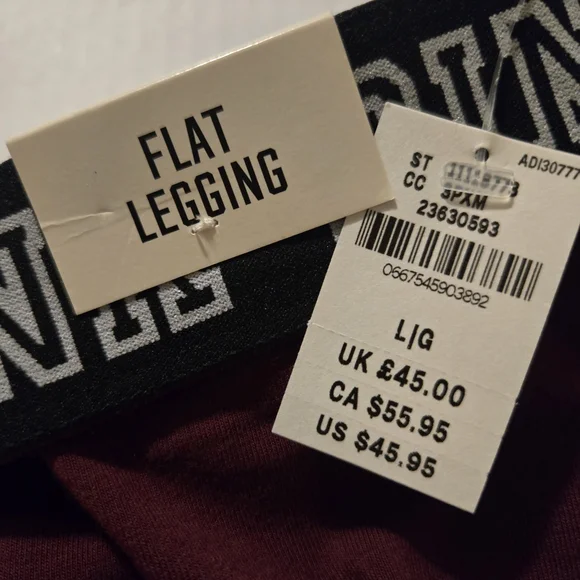 PINK Victoria's Secret Maroon Leggings with White Logo - Picture 2 of 2